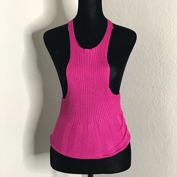 Intimately Free People Solid Rib Tank Expose Breast Pink Racerback Size XS - Picture 1 of 6